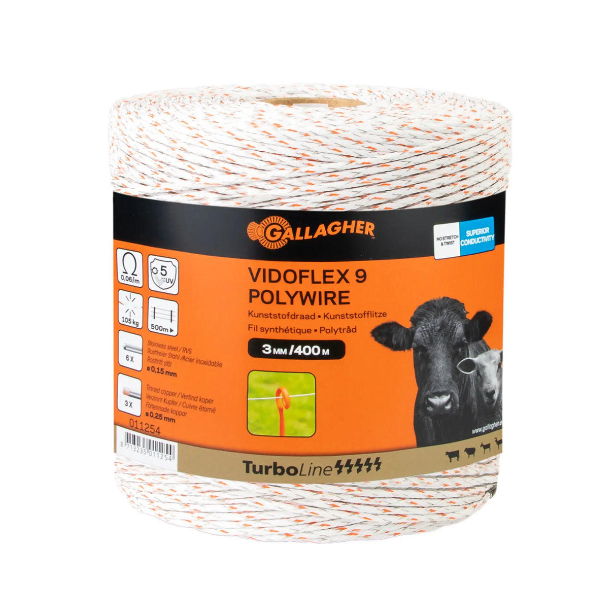 Roll of Gallagher Vidoflex 9 Polywire