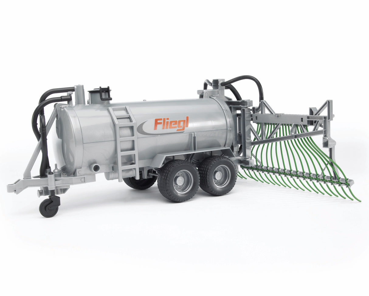 A toy slurry tanker with injector barrel trailer with spread tubes, made of high-quality plastics,