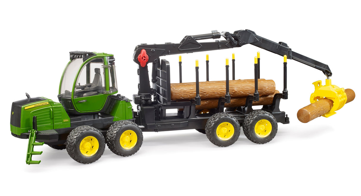 John Deere 1210E Forwarder with 4 tree trunks and grab - Farm Toy