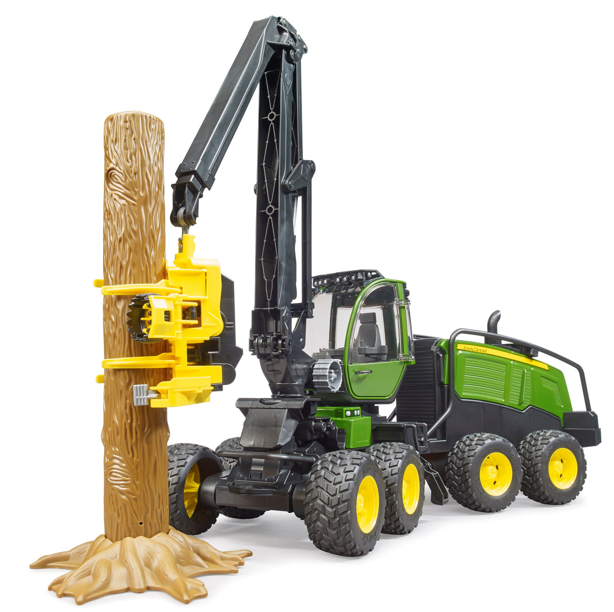 John Deere 1270G harvester with one tree trunk - Farm Toy