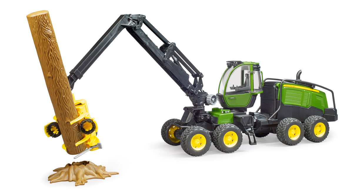 John Deere 1270G harvester with one tree trunk - Farm Toy