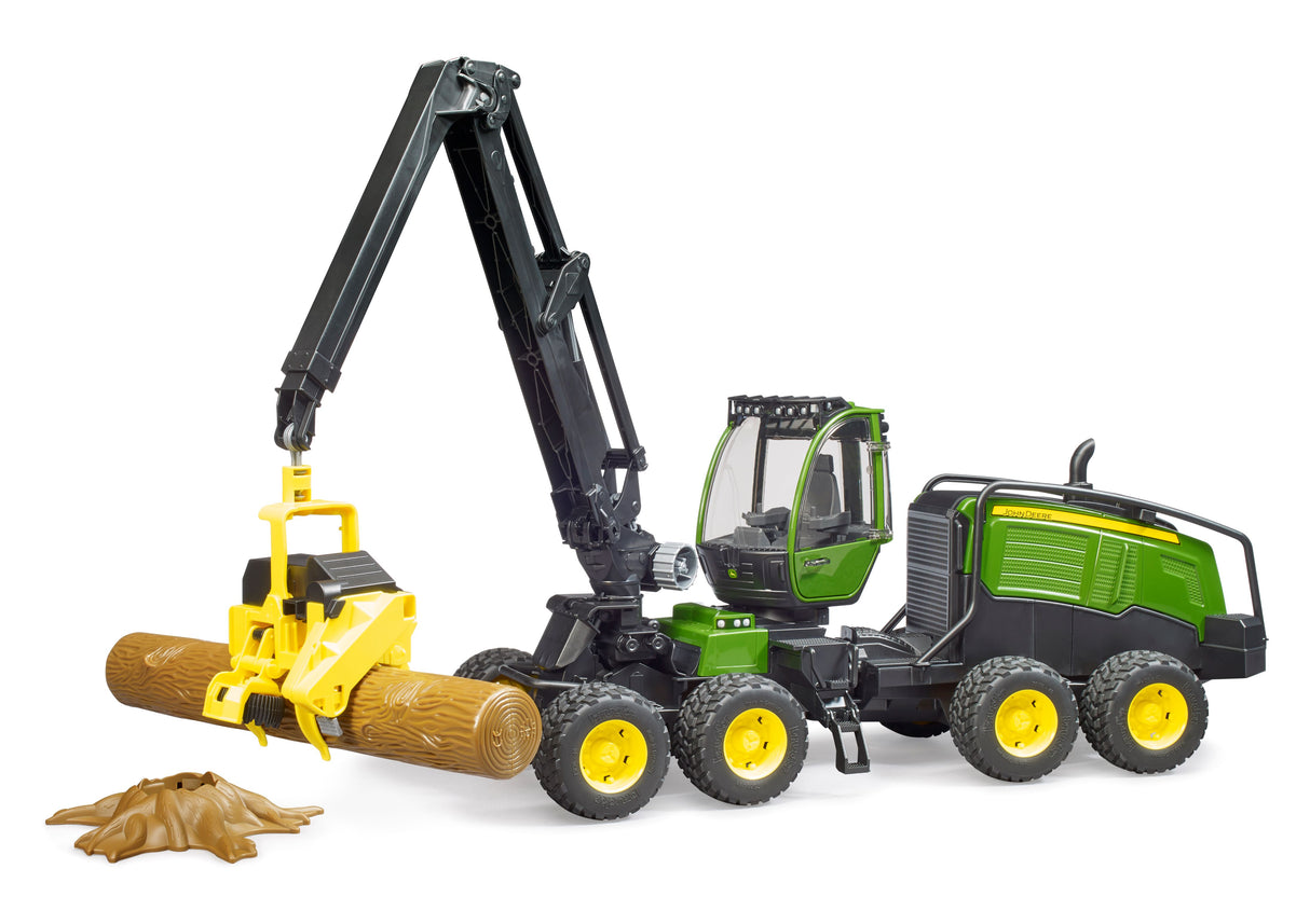 John Deere 1270G harvester with one tree trunk - Farm Toy