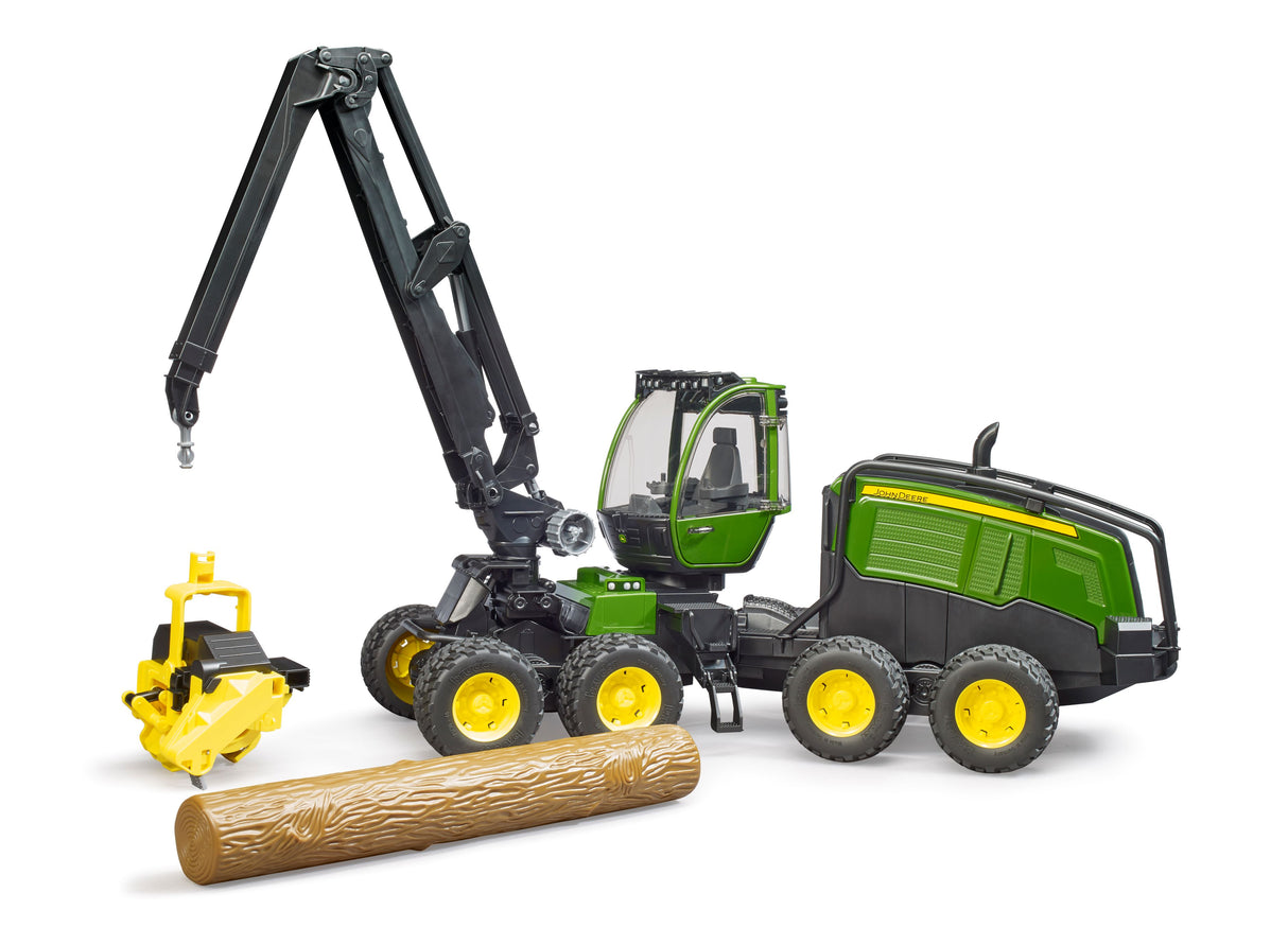 John Deere 1270G harvester with one tree trunk - Farm Toy