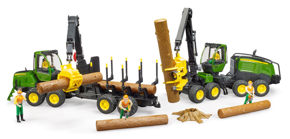 John Deere 1270G harvester with one tree trunk - Farm Toy