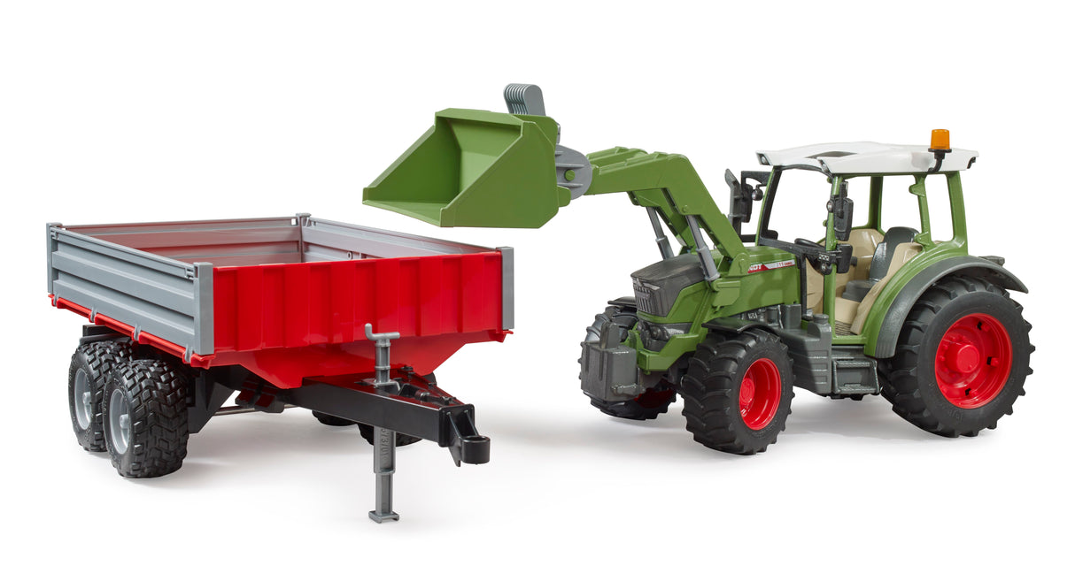 Fendt Vario 211 with frontloader and tipping trailer - Farm Toy