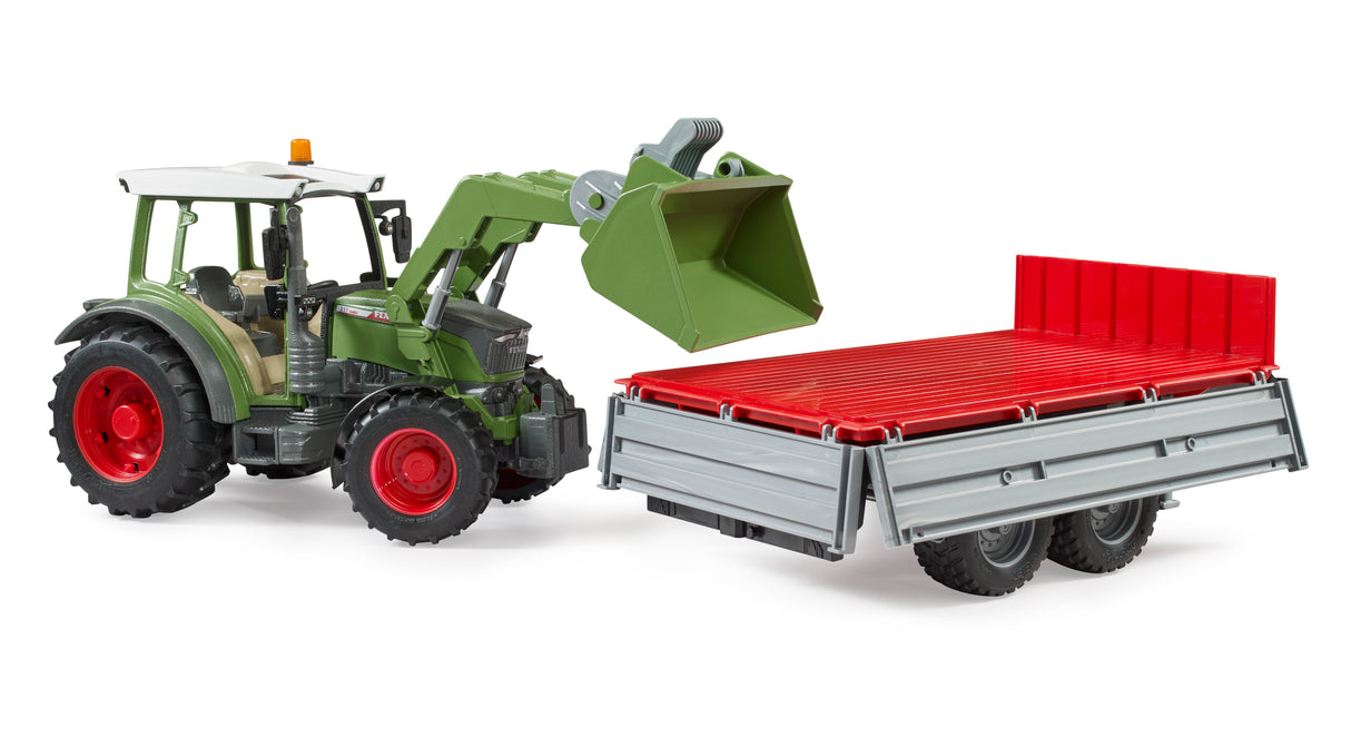 Fendt Vario 211 with frontloader and tipping trailer - Farm Toy