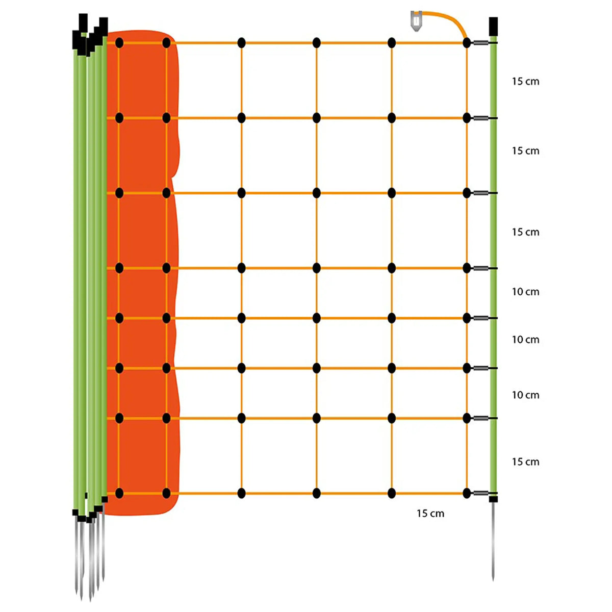 Gallagher Electric Fence Sheep Netting with Single Pin Posts | 90cm High x 50m Long