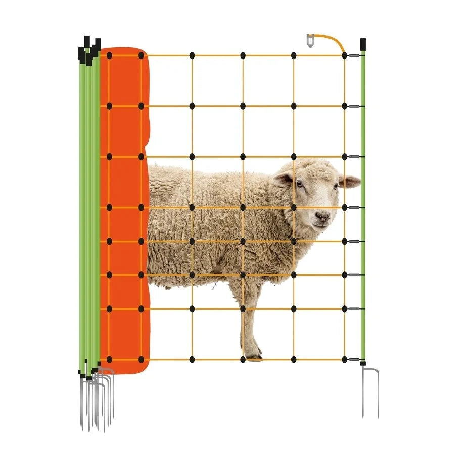 Gallagher Electric Fence Sheep Netting with Double Pin Posts | 90cm High x 50m Long