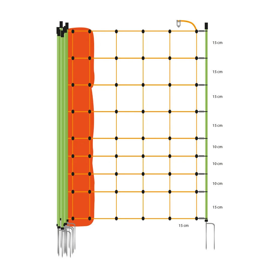 Gallagher Goat Netting with Double Spike Posts | 105cm High x 50m Long