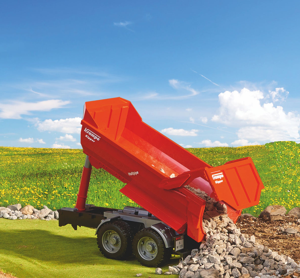 Krampe tandem halfpipe tipping trailer - Farm Toy