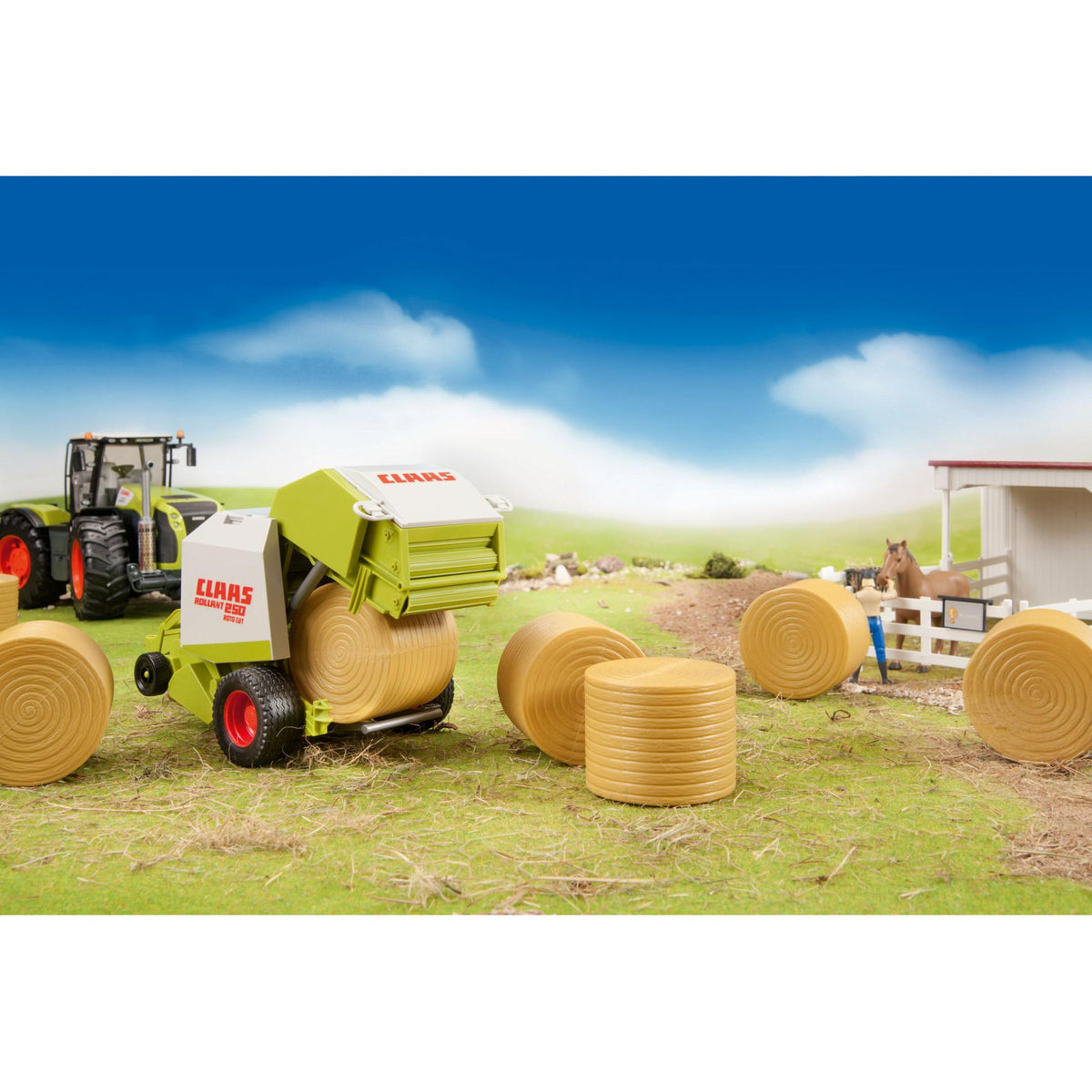 4 round hay bales for Claas Rollant 250 - Farm Toy