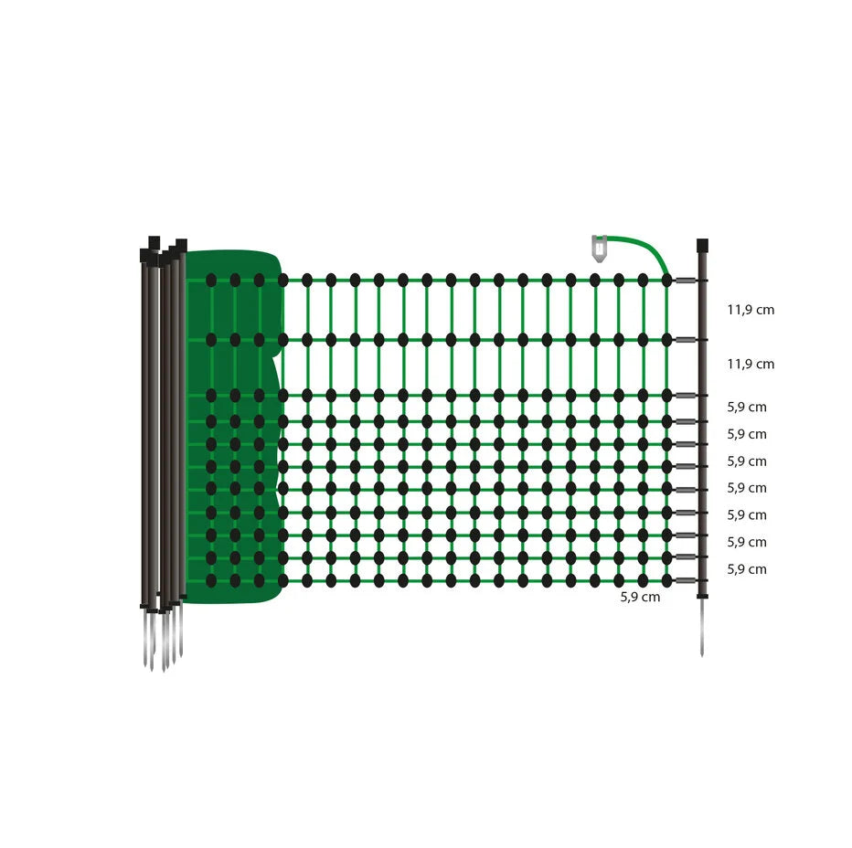 Gallagher Electric Fence Rabbit / Hobby Net with Single Pin Posts | 65cm High x 50m Long