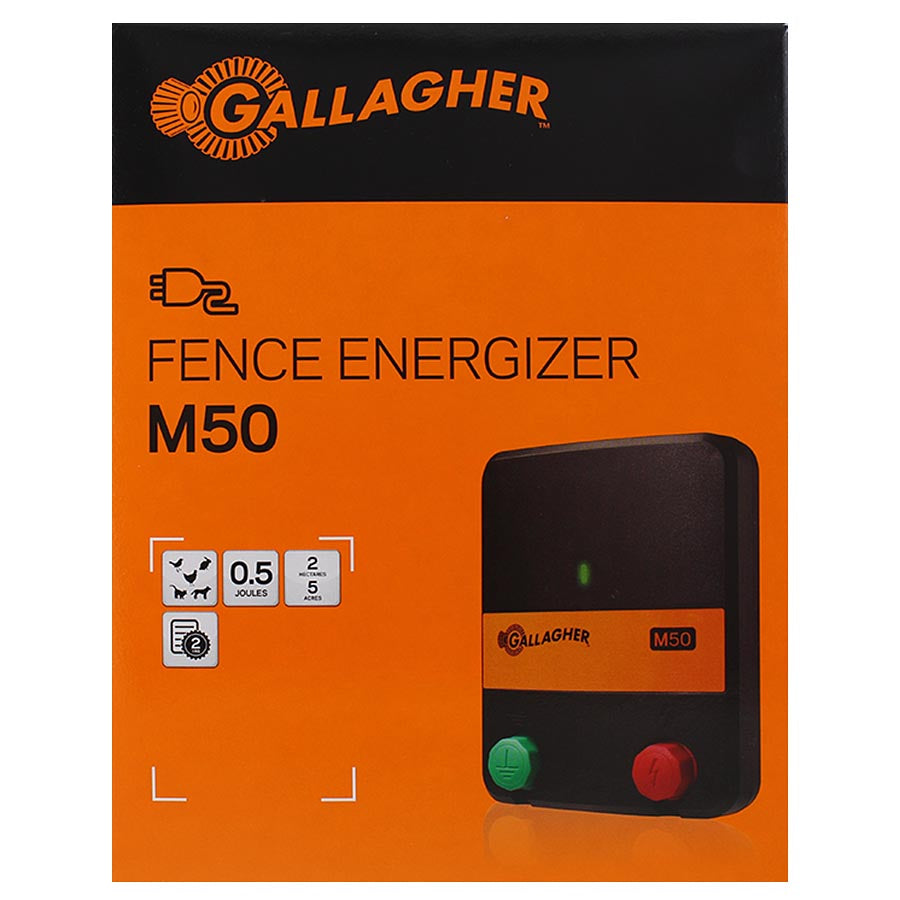 Gallagher M50 Mains Electric Fence Energiser - 230volt 0.5 joule | ST |