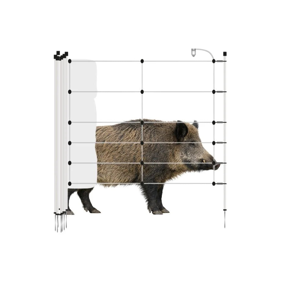 Gallagher Electric Fence Wild Boar Netting with Single Pin Posts | 75cm High x 50m Long