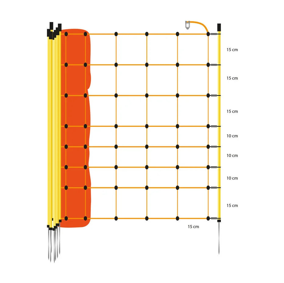 Gallagher Electric Fence Sheep Netting with Single Pin Posts | 90cm High x 50m Long