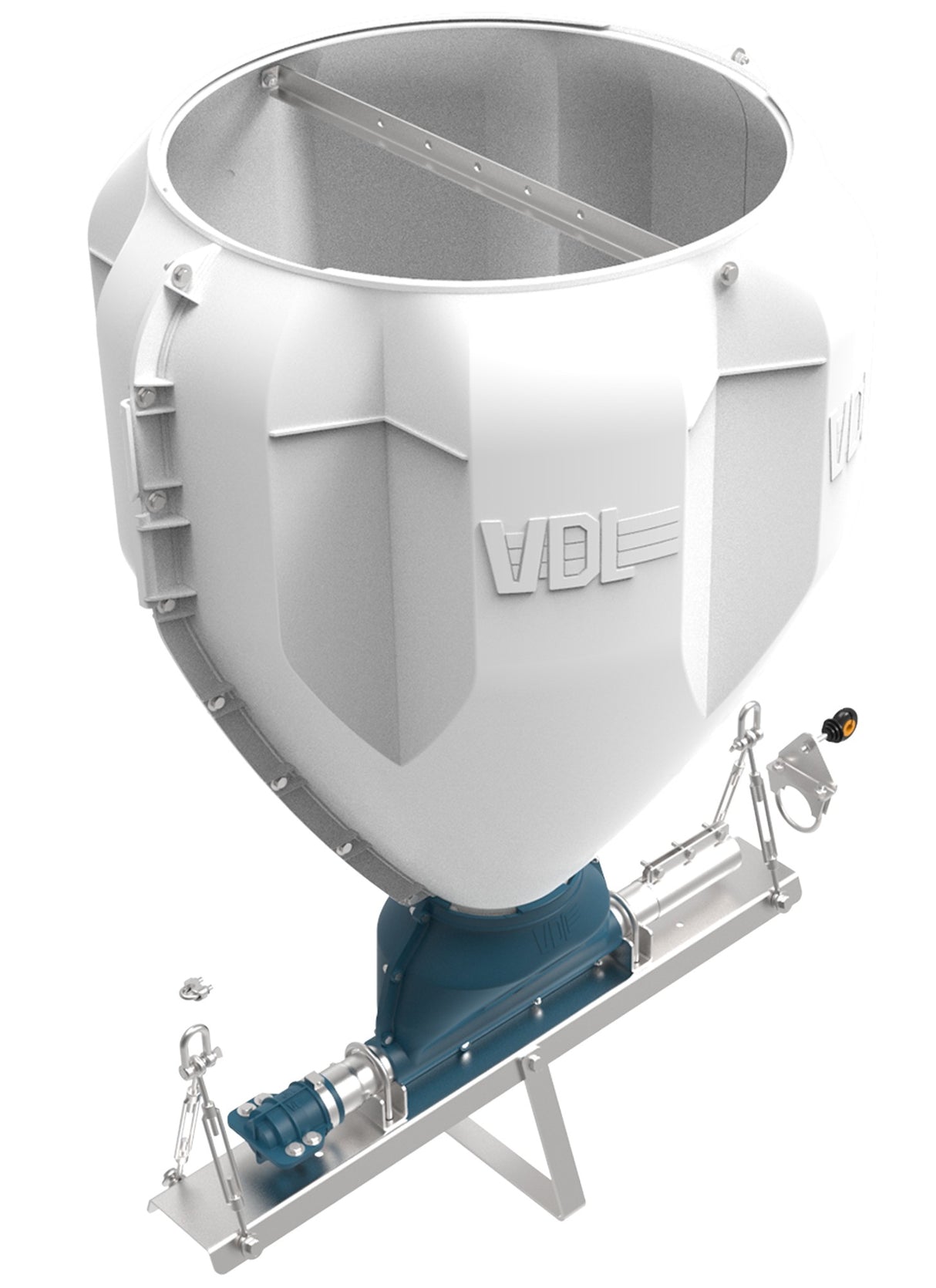 160lt impact resistant hopper for VDL pan feeding systems