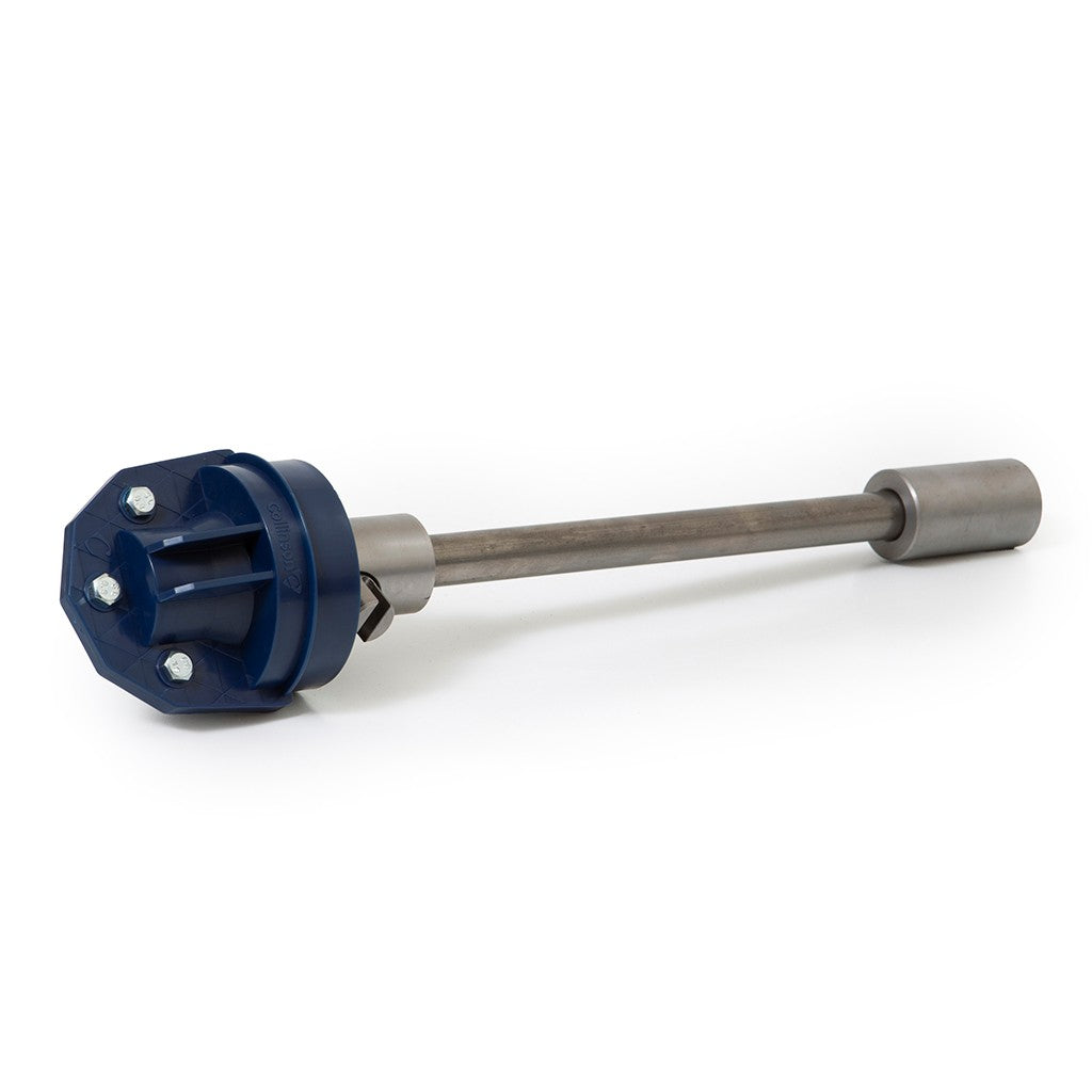 A 75mm Collinson tail end bearing, complete with a restrictor bar, typically used in auger or feeding equipment.