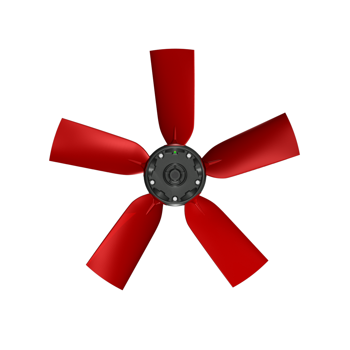 A 630mm red impellor with 5 blades for a Vostermans Multifan chimney fan.
