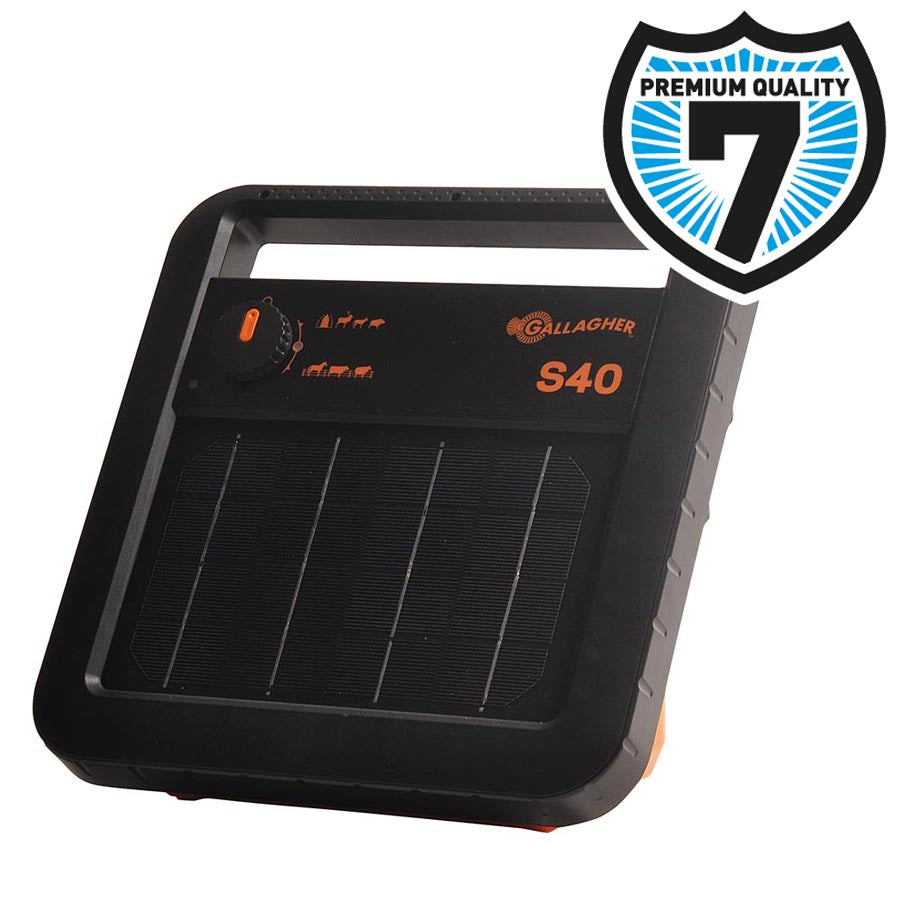Gallagher S40 Solar Powered Electric Fence Energiser/Charger incl 6V Battery