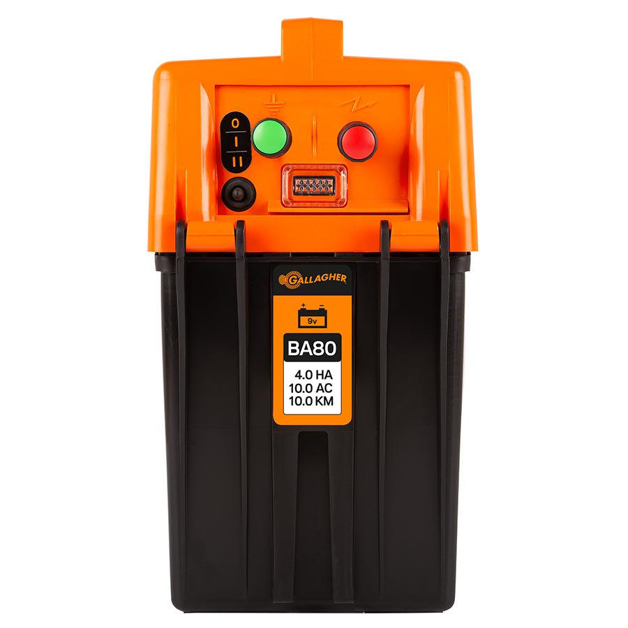 Gallagher BA80 9 or 12V battery Electric Fence energiser