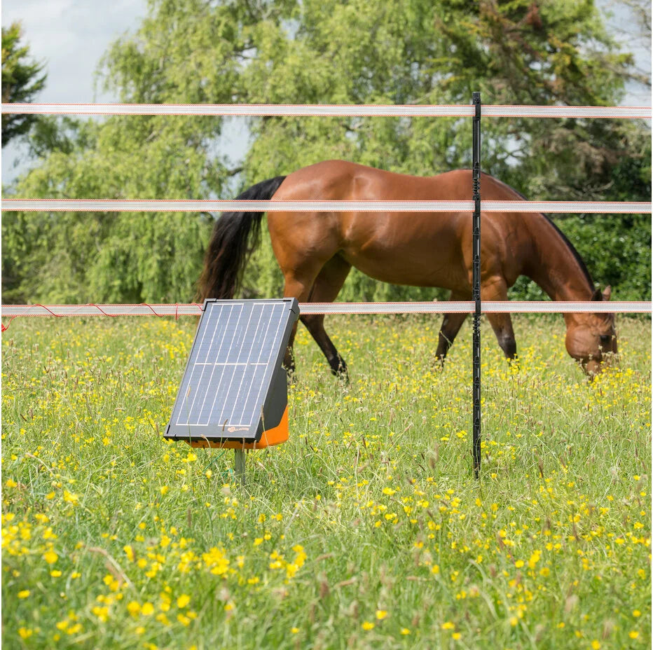 Gallagher S200 solar electric fence energiser incl. two 12 volt batteries