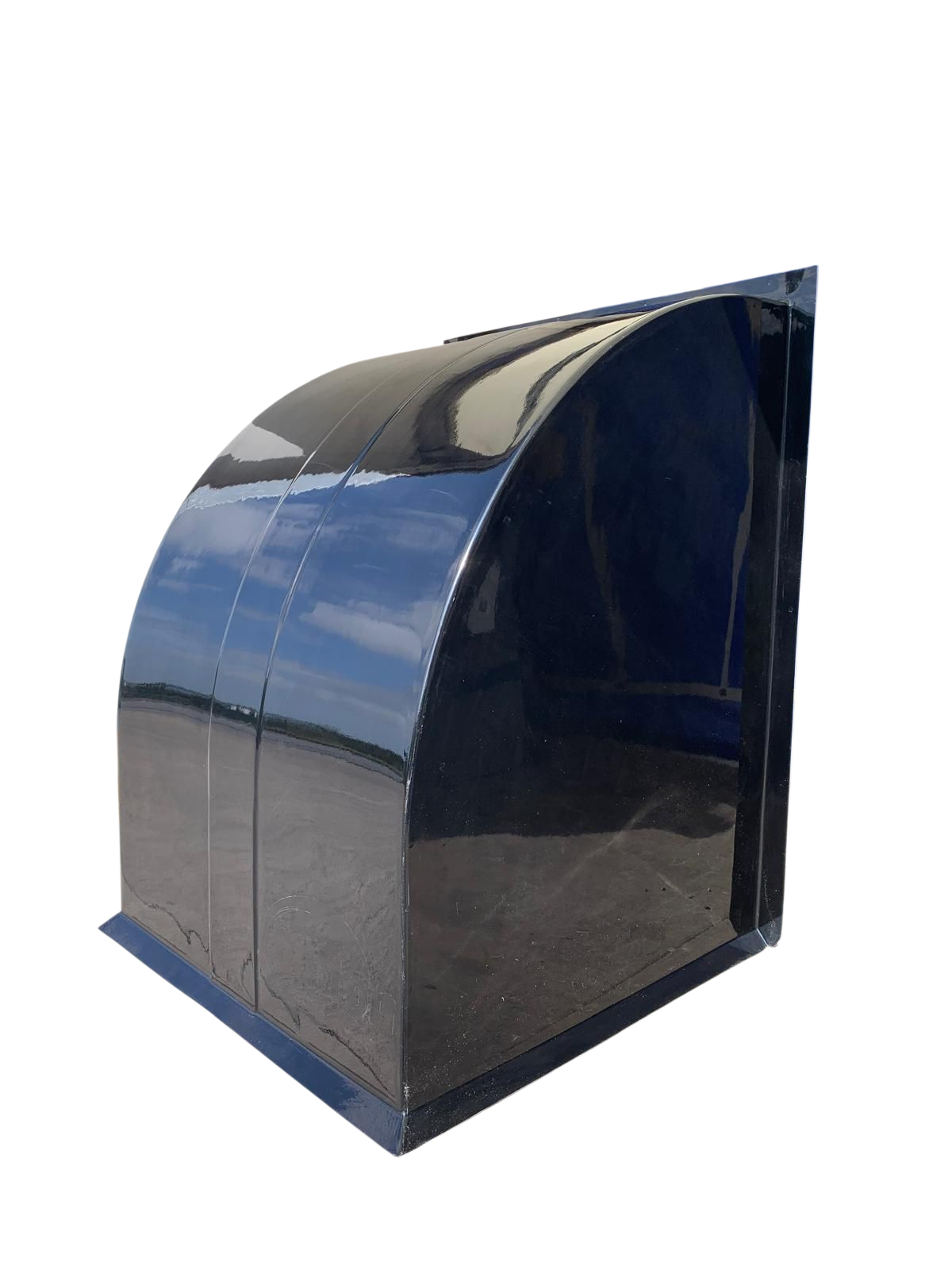A 910mm wide fibreglass fan cowl for the outside of poultry houses