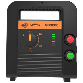 Gallagher MBS200 fence energiser (230V/12V/Solar) Mains, Battery or Solar