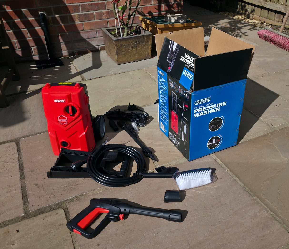 Draper 135bar Pressure Washer, 1.6kW