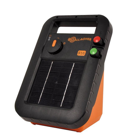 Gallagher S16 Solar Powered Electric Fence Energiser/Charger incl 6V Battery