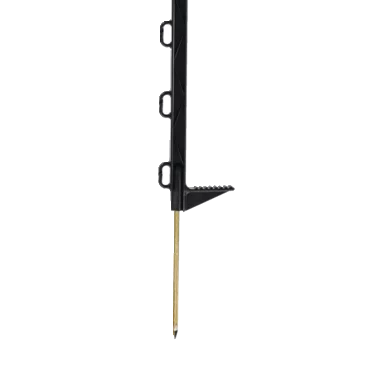 Black metal stake with a pointed tip