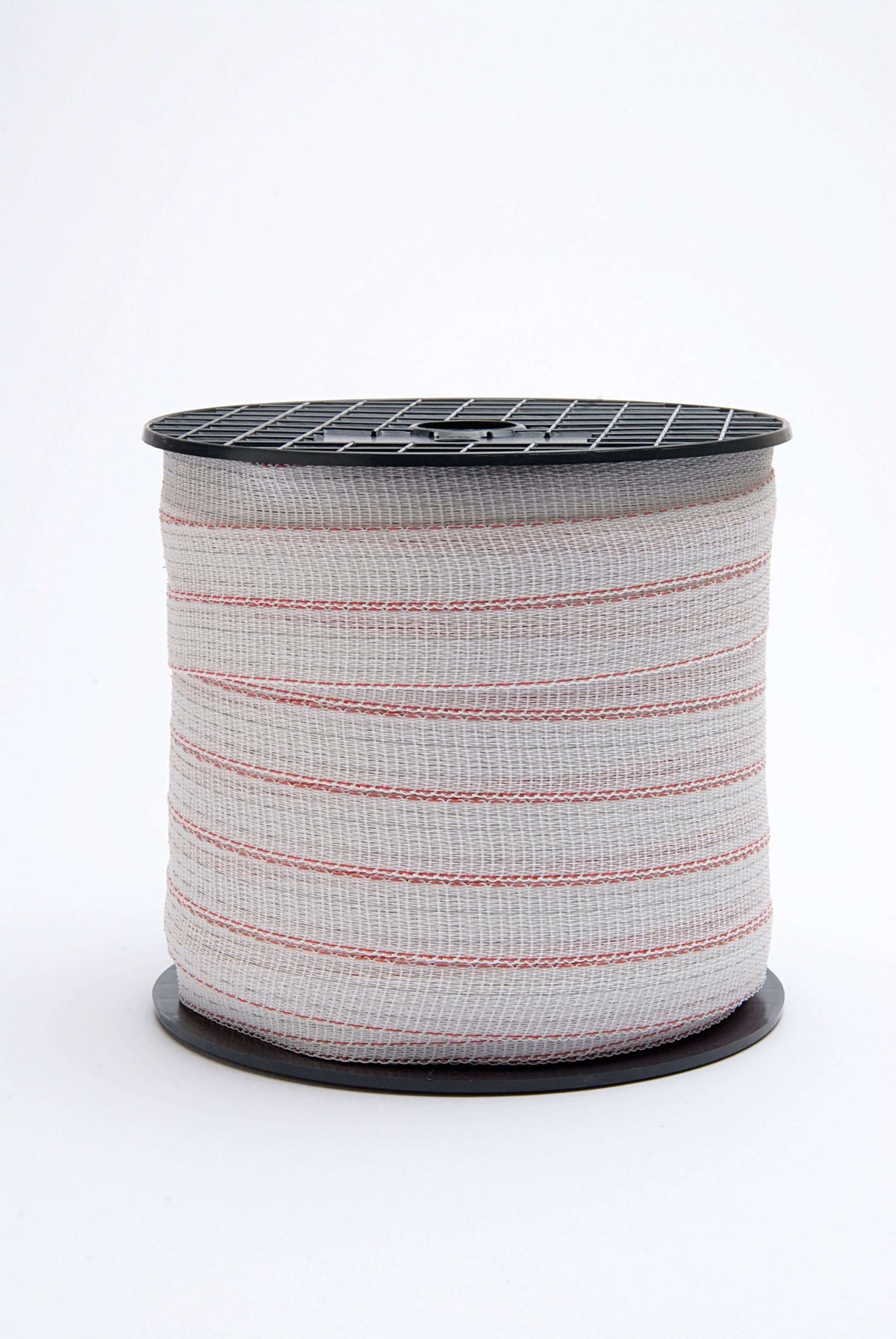 Spool of Hotline electric fence rope with red stripes
