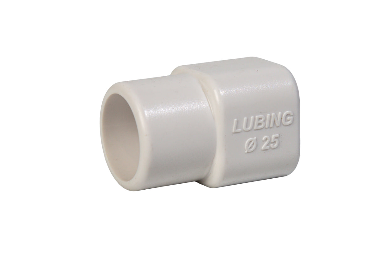 Connector 25mm Diameter to 22mm Square pipe - Glue type (White)