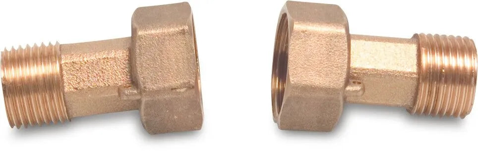 ½" Male x ¾" Female Brass Union Set for Water Meters