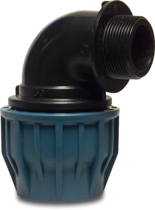 25mm x ½" Compression Elbow 90°, Compression x Male Thread - WRAS Approved