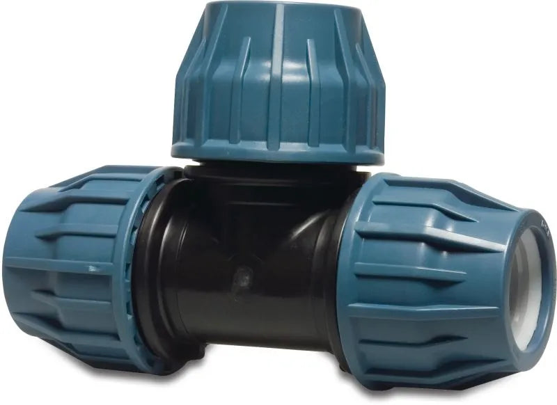 20mm x 20mm x 20mm Compression T-Piece 90°, Compression x Compression x Compression