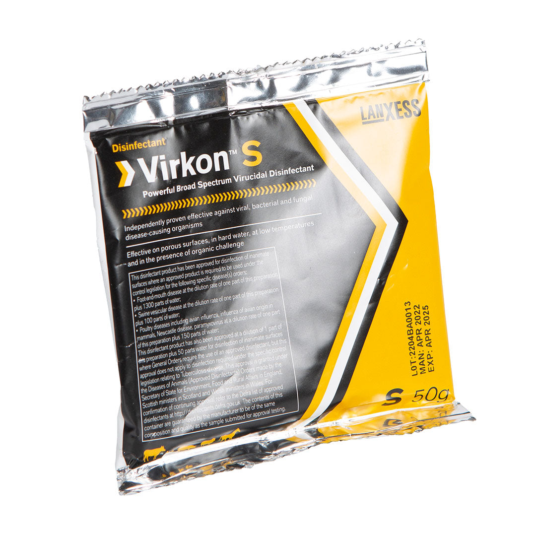 Virkon S Single 50g Sachet Broad Spectrum Disinfectant