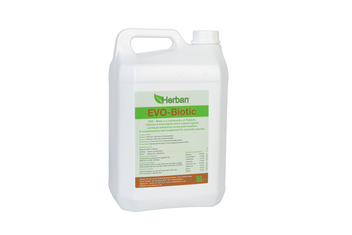 Herban EVO Biotic for use during periods of disease challenge, stress or after vaccinations