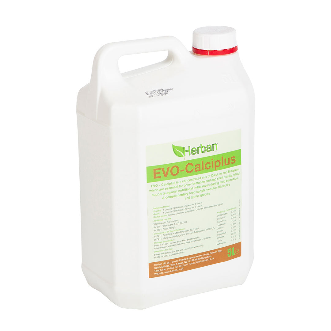 EVO-Calciplus
A concentrated mix of Calcium and Minerals which are both essential for bone formation and egg shell strength quality