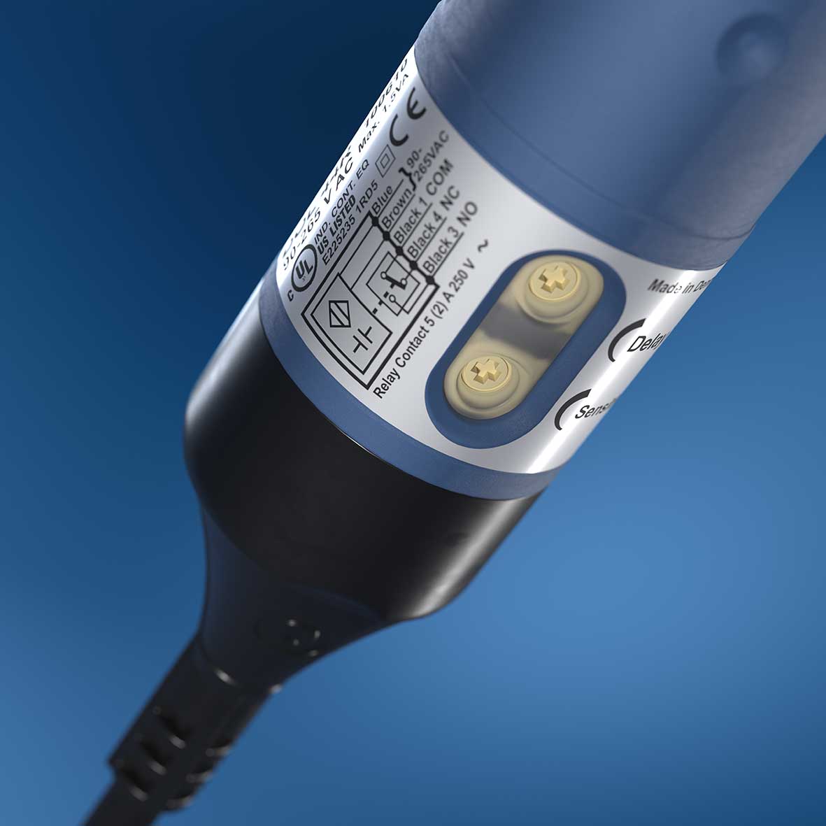DOL 44R (100630) Proximity Switch 30mm dia, Smooth with 0-600 second delay (20-280V AC/DC) 5 wire