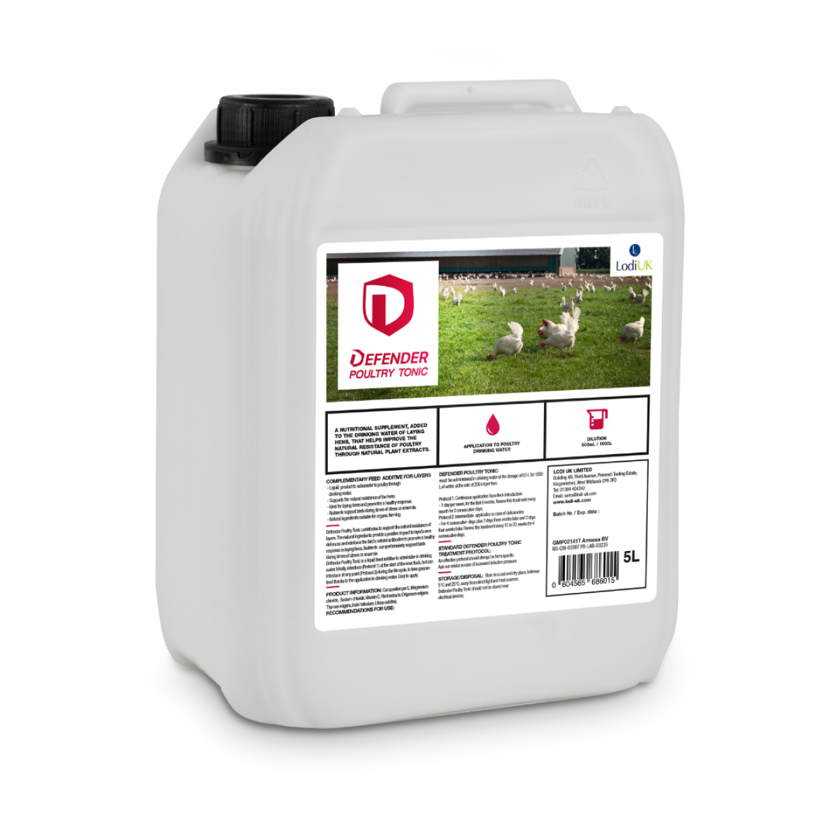 Defender Poultry Tonic contributes to support the natural resistance of layers in times of stress