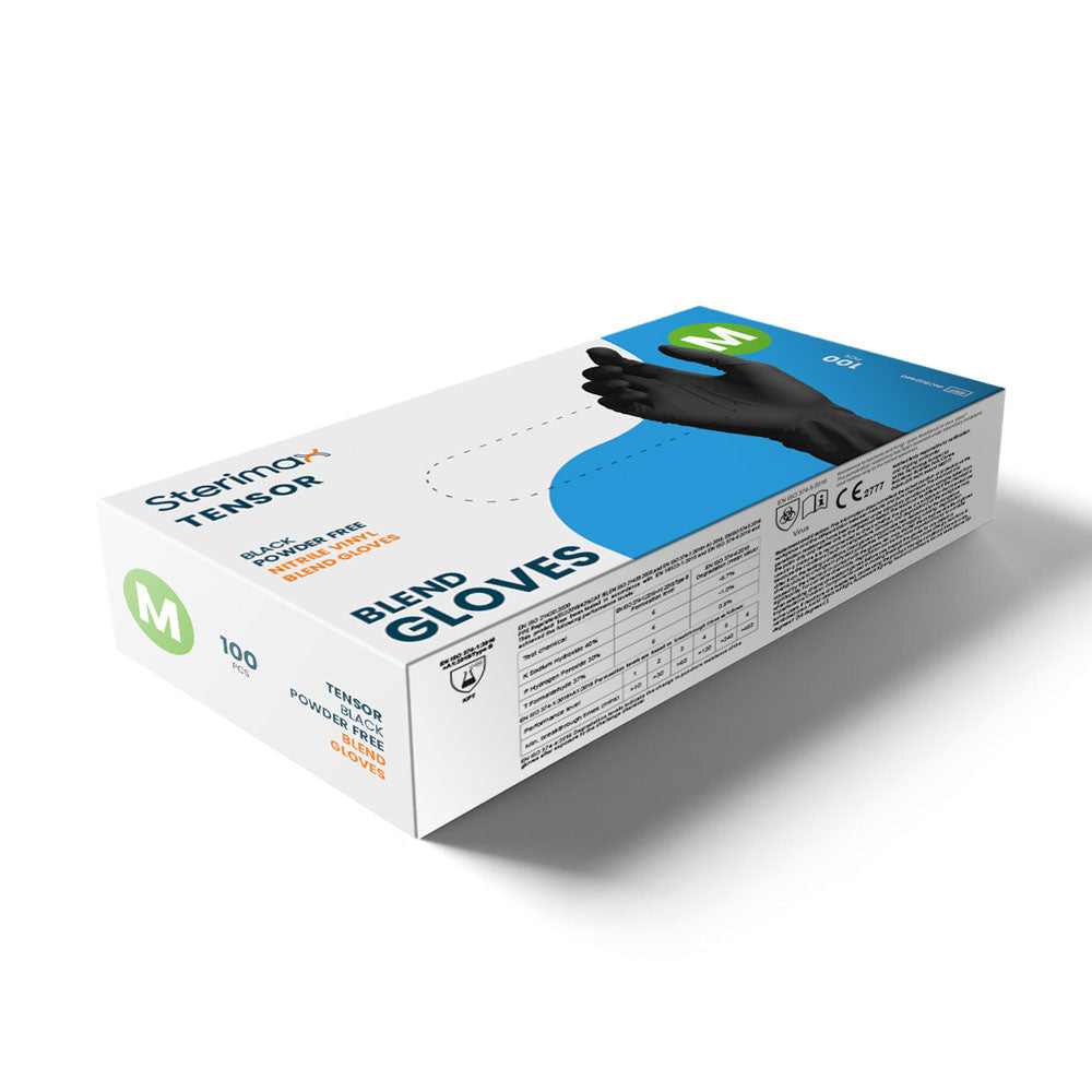Black Nitrile Gloves - Box of 100 - Powder Free