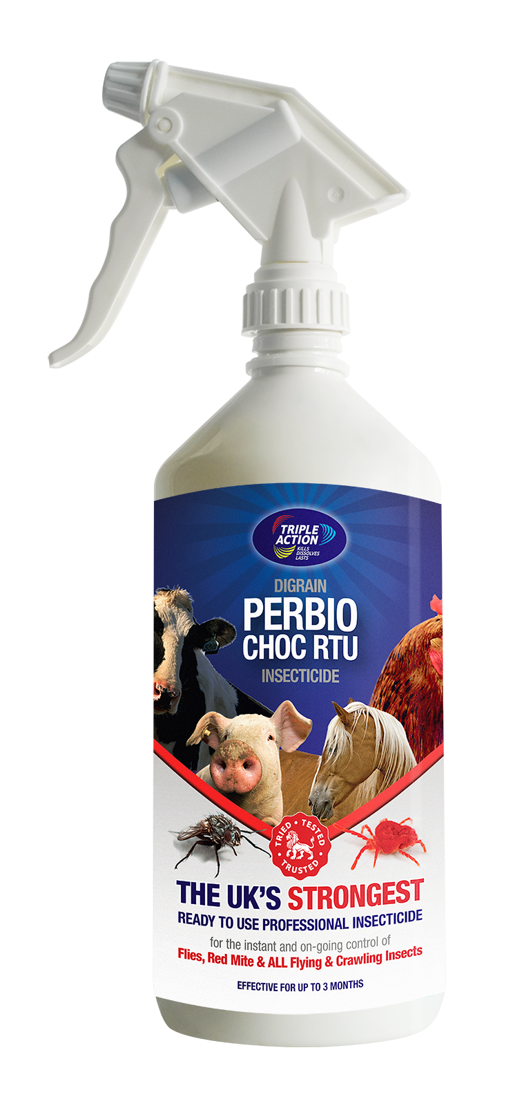 Ready to Use Red Mite control Perbio choc 1lt Trigger spray bottle
