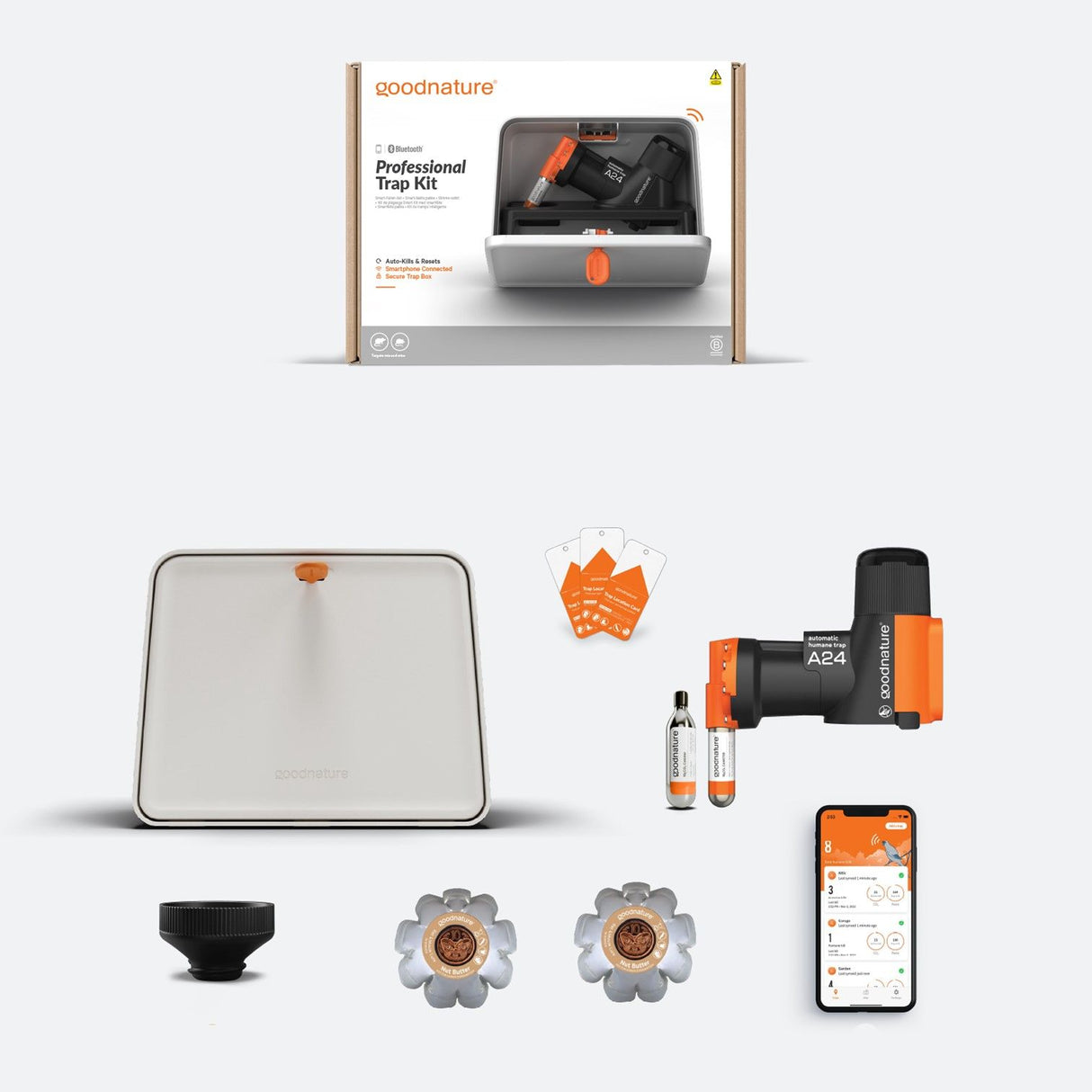 The Goodnature Professional rat trap kit is a poison-free trap that quickly and painlessly controls rats and mice