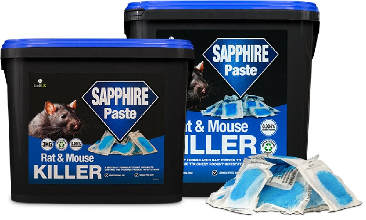 Sapphire Paste Rat & Mouse Killer 5kg (500x10gm sachets) Single Feed Paste