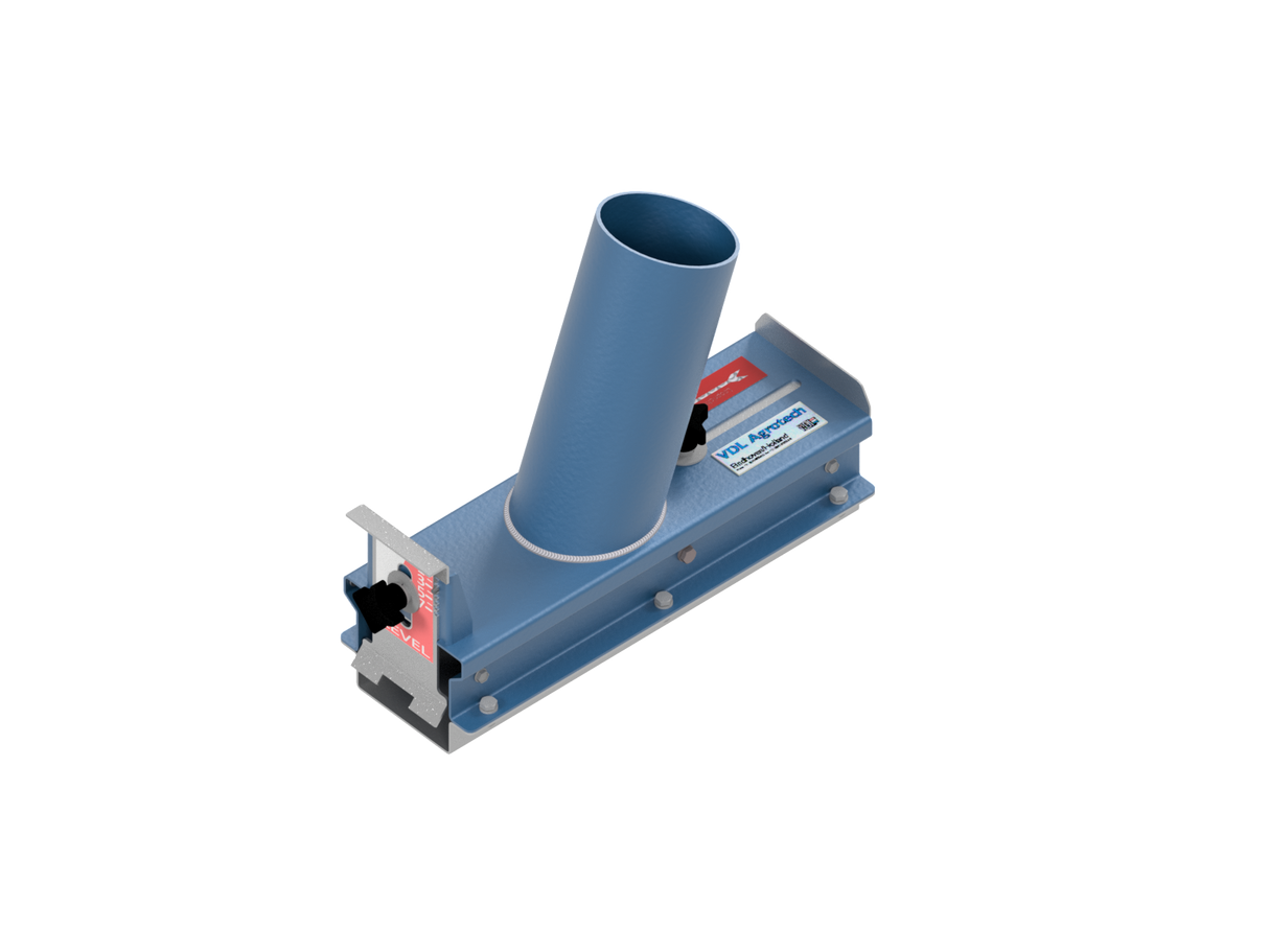 A VDL in line trough dosing unit for poultry chain feeding