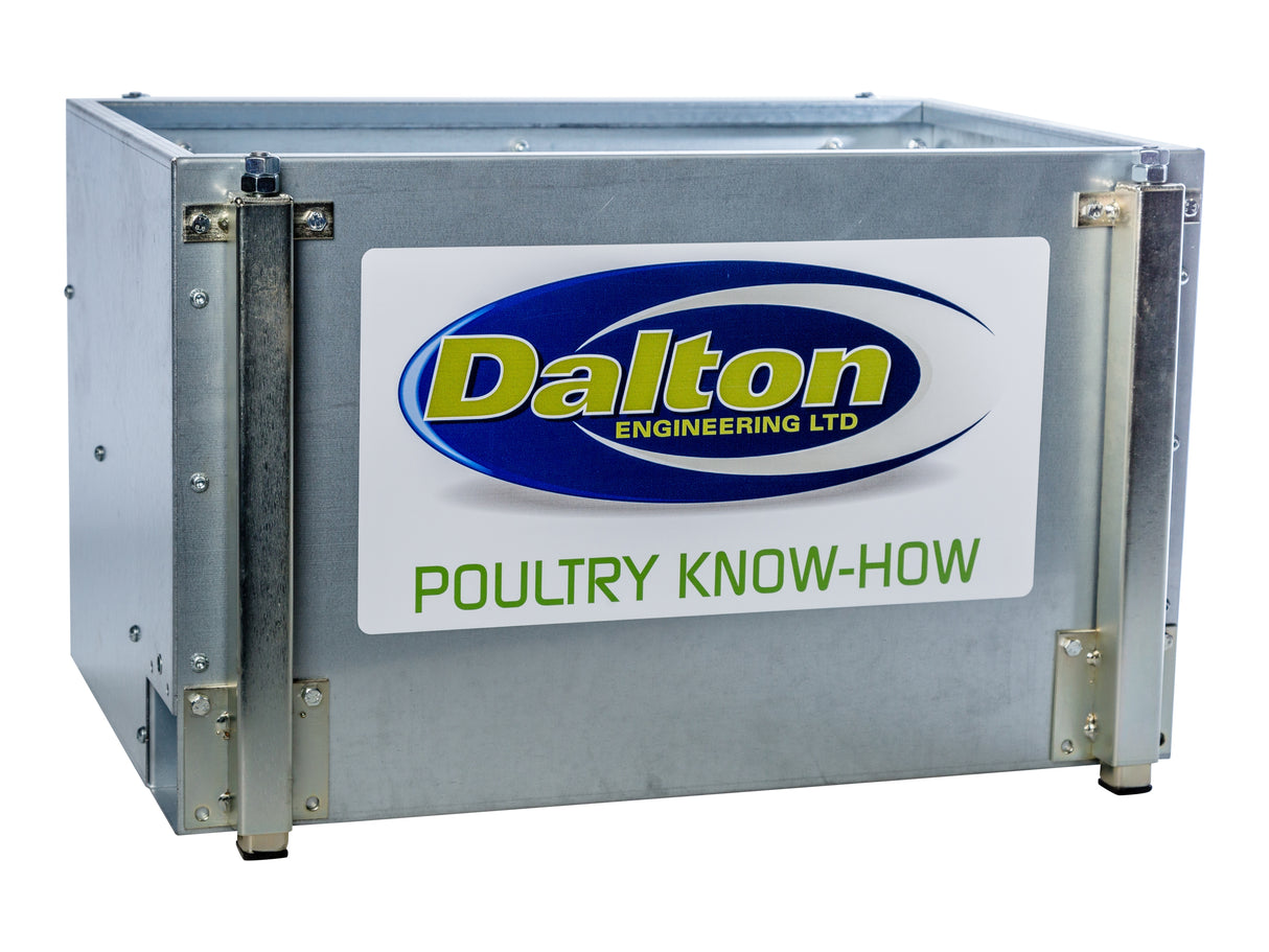 Twin track mini hopper for a chain feeding system