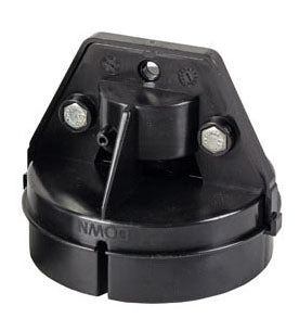 A black plastic cap with metal fittings, for Roxell auger
