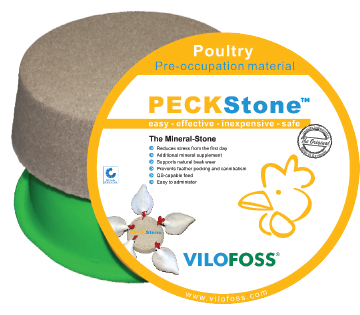 The PECKStone is a mineral block in feed quality, developed to promote the natural behaviour of poultry.
