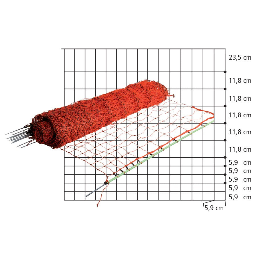 Gallagher Orange Poultry Netting with Single Pin Posts | 112cm High x 50m Long | ST |