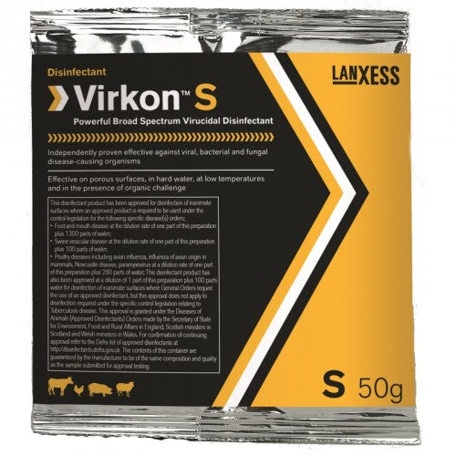 Virkon S Single 50g Sachet Broad Spectrum Disinfectant
